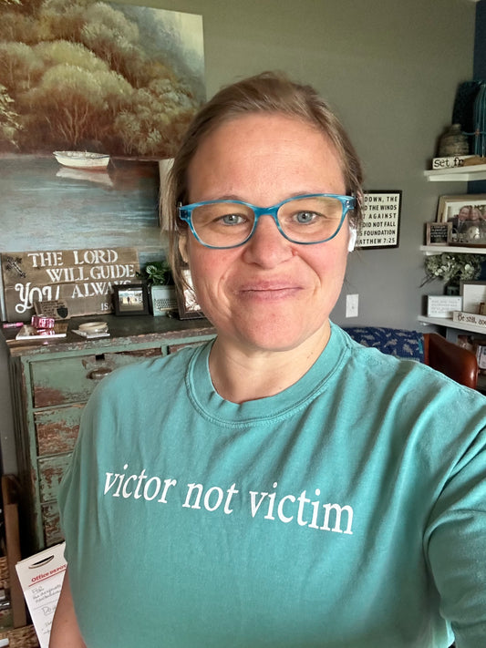 Short Sleeve T-Shirt: Victor Not Victim